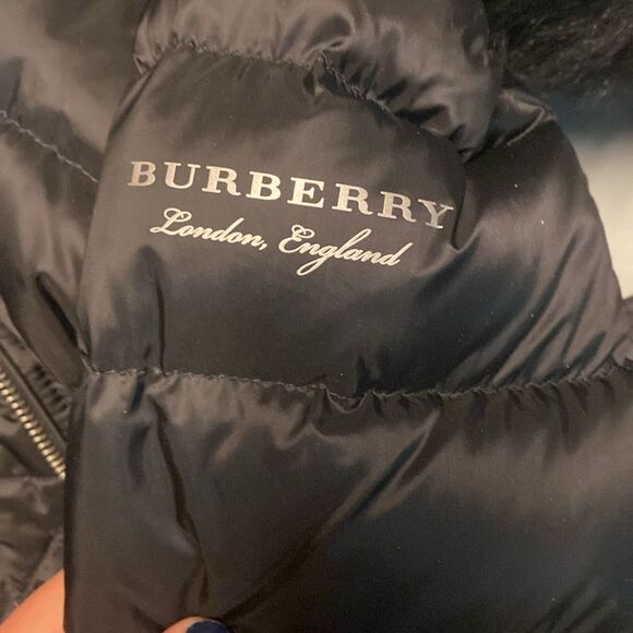 Size Small Black Burberry Limefield Hooded Belted Puffer Jacket - Picture 4 of 11